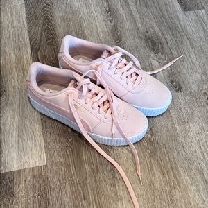Puma Pink Platform Lace-Up Sneakers